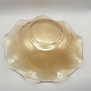 🌼 Vintage Jeannette Floragold “Louisa” Carnival Glass Bowl (10") 🌼